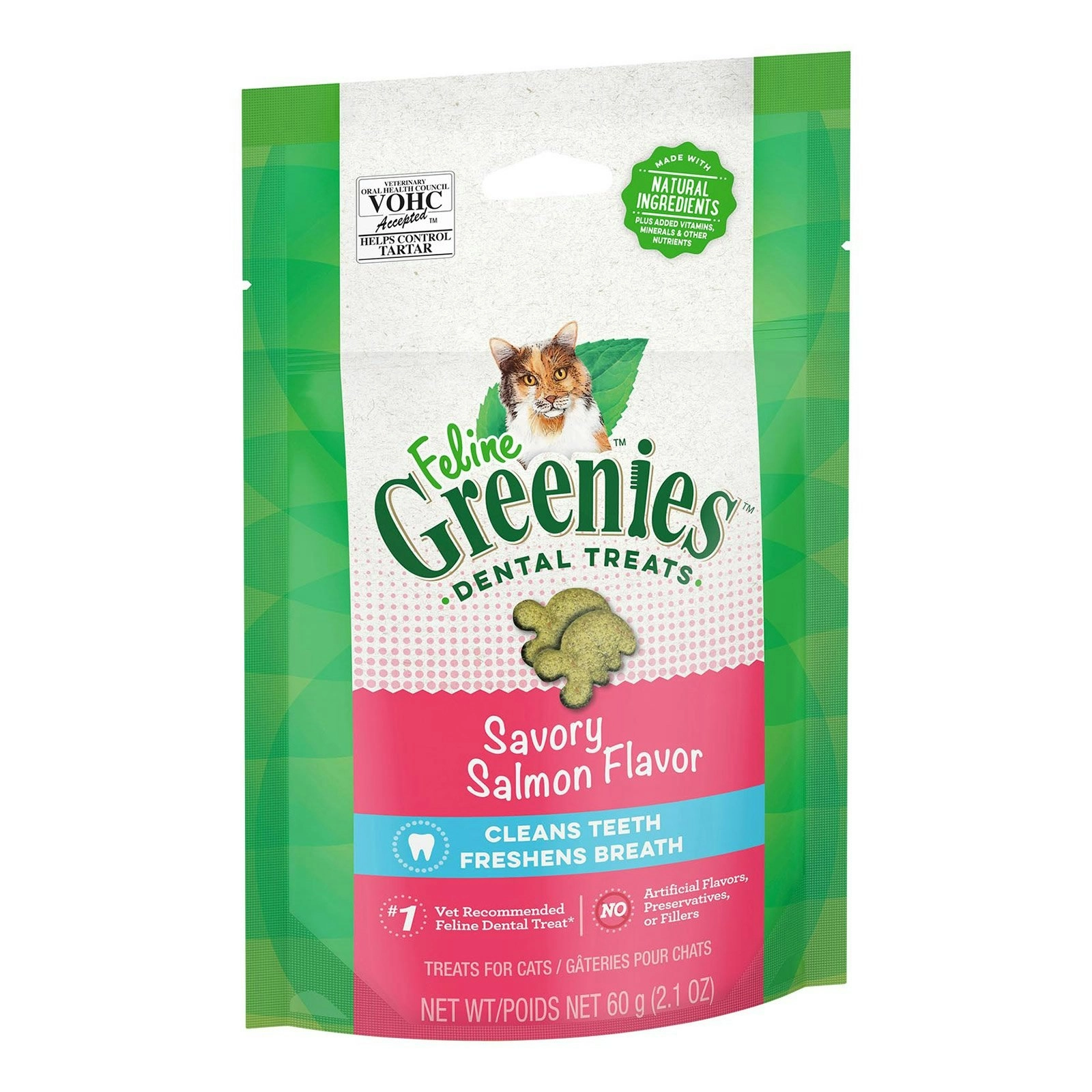 GREENIES Feline Dental Treats Salmon Flavour For Cats 60 Gm 130 GM