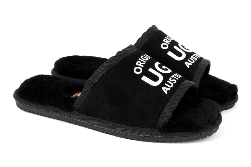 Original Ugg Australia Slides Black Print