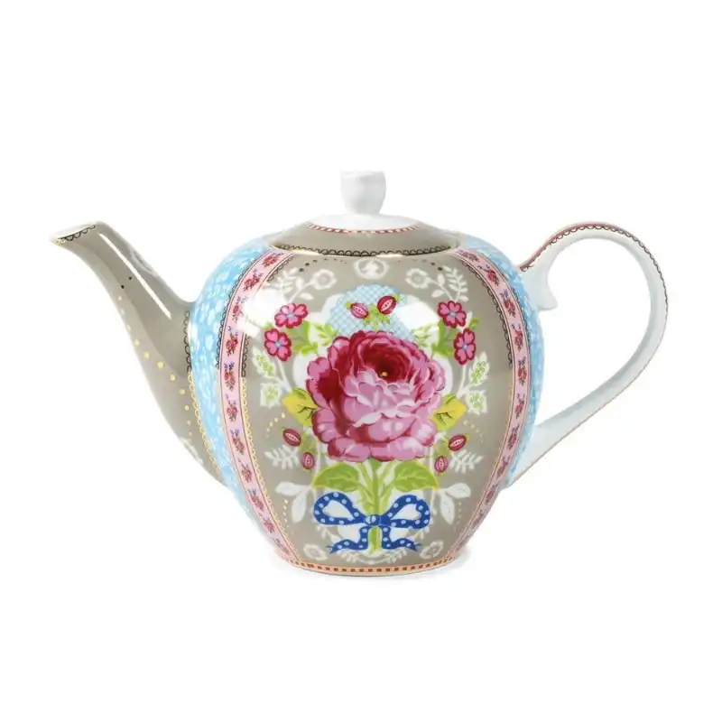PIP Studio Floral Porcelain Khaki 1.6L Teapot