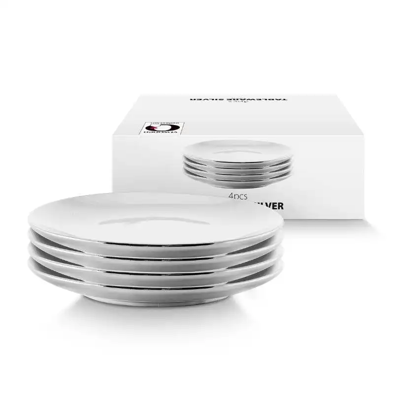 VTWonen Silver 20cm Porcelain Plates Set of 2