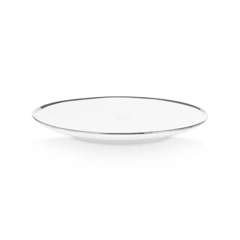 VTWonen White Silver 25.5cm Porcelain Plate
