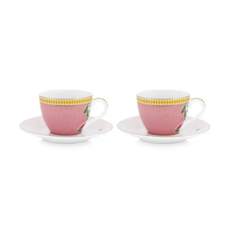 PIP Studio La Majorelle Pink 120ml Espresso Cups & Saucer Set of 2