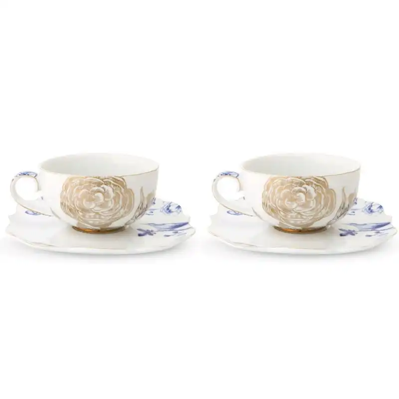 PIP Studio Royal White Cup and Saucer Set of 2