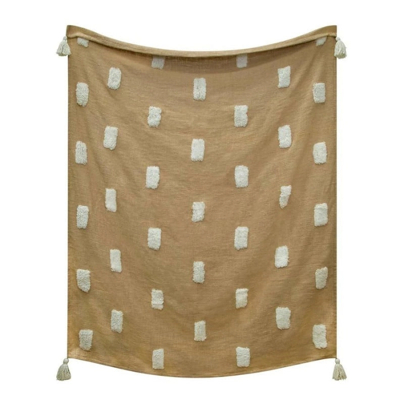 J.Elliot Quinn Textured Sandstone and Ivory Throw