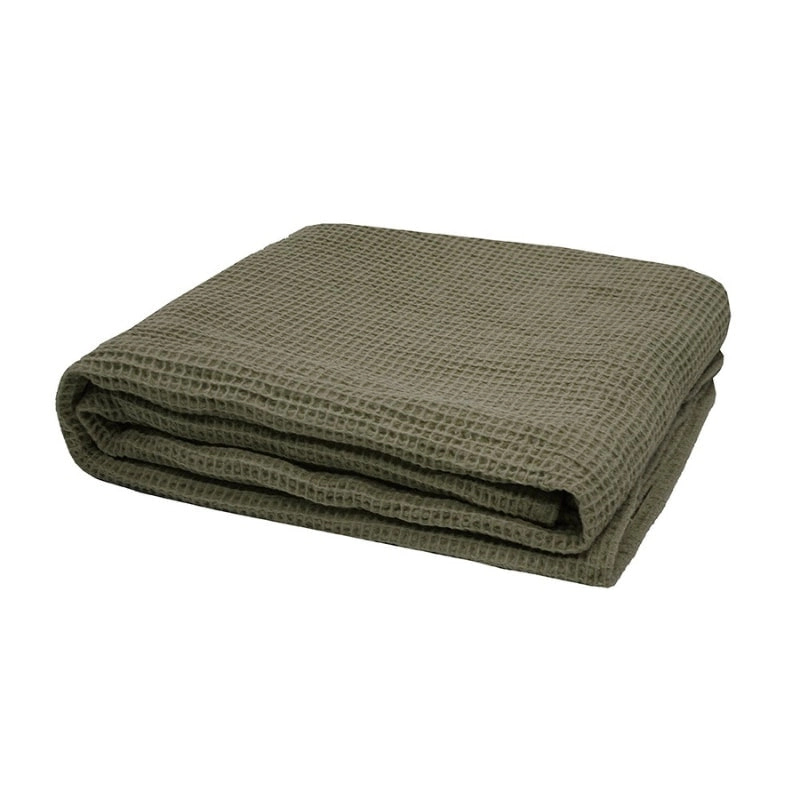 Bambury Waffle Olive Throw