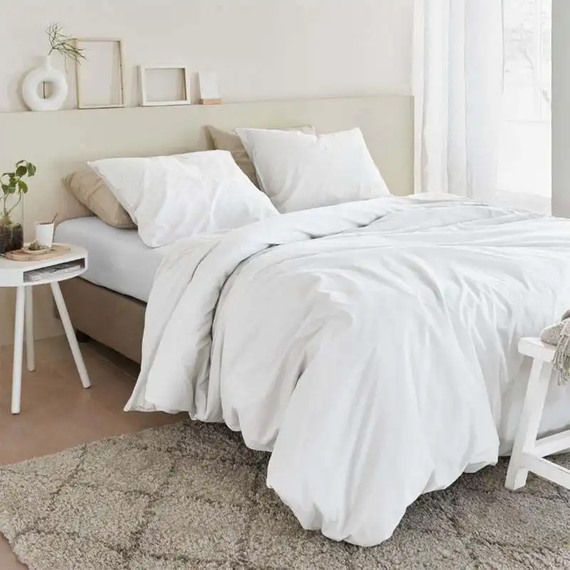 Bedding House Organic Cotton Basic White Quilt Cover Set