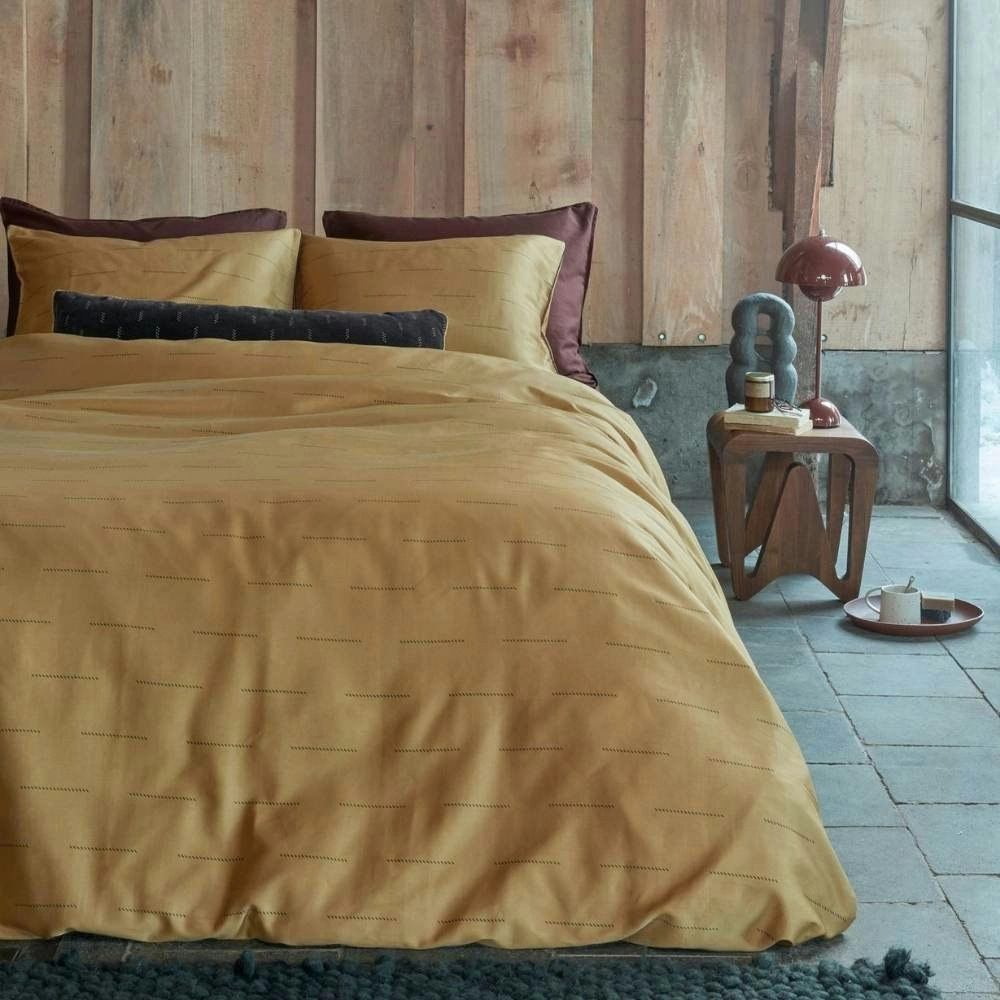 VTWonen Blurred Lines Yellow Cotton Sateen Quilt Cover Set