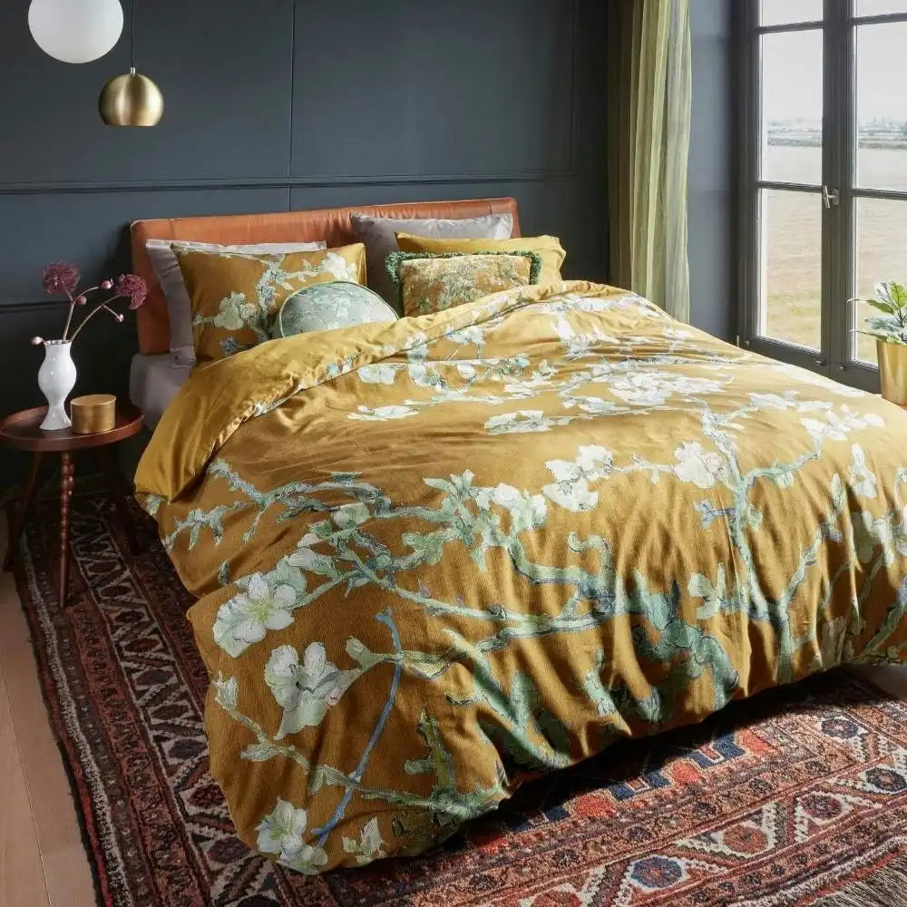 Bedding House Van Gogh Blossoming Ochre Cotton Sateen Quilt Cover Set