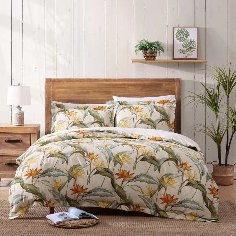 Tommy Bahama Birds of Paradise Ivory Quilt Cover Set