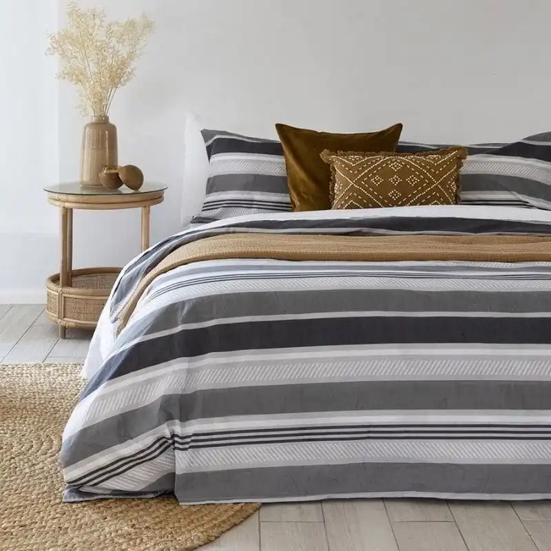 Bambury Indiana Grey Commercial Quilt Cover Set
