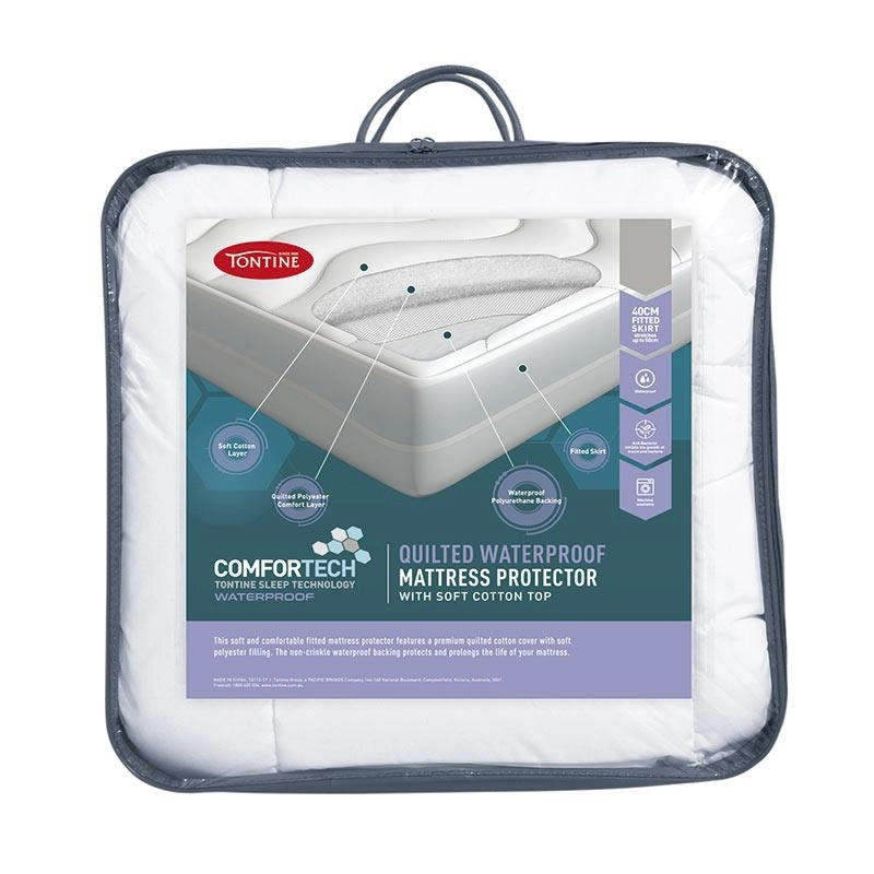 Tontine Comfortech Waterproof Quilted Fitted Mattress Protector (Single)