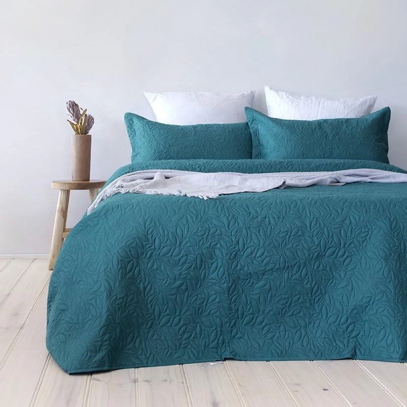 Bambury Botanica Teal Coverlet