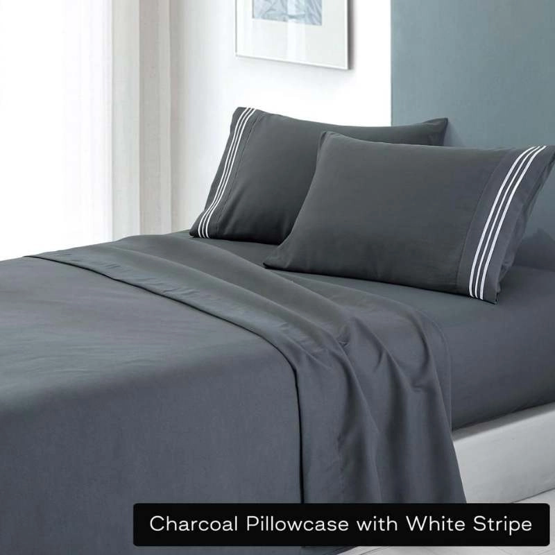 Opulence Soft Microfibre Embroidered Stripe Sheet Set