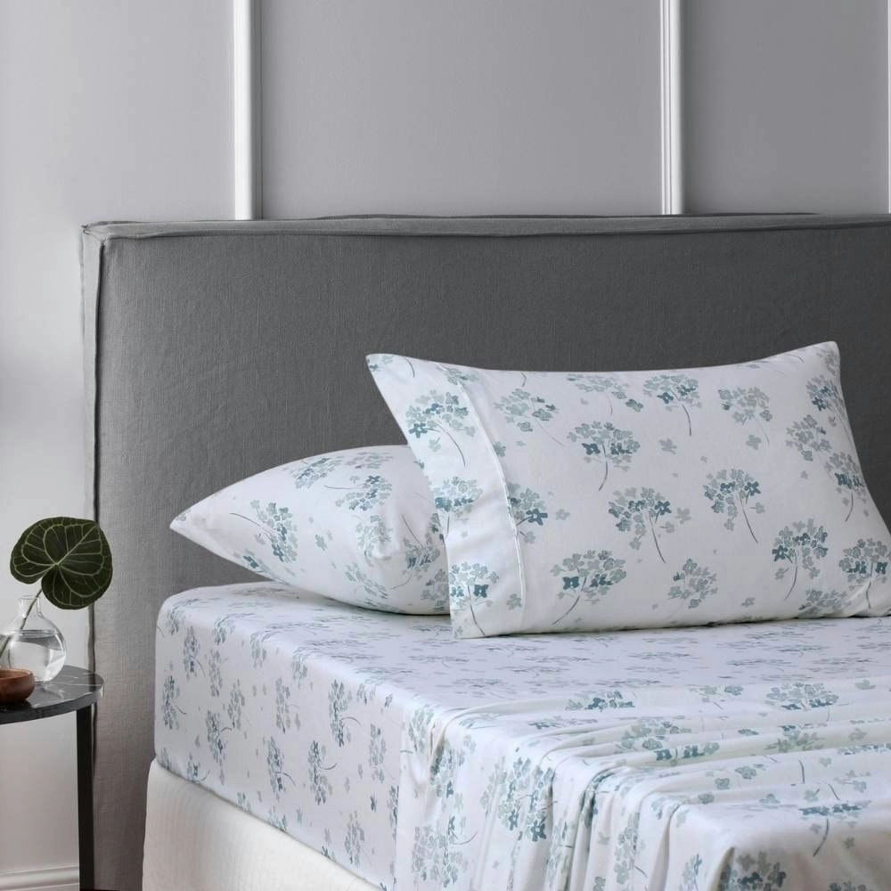 Accessorize Flower Bunch Light Blue Cotton Flannelette Sheet Set