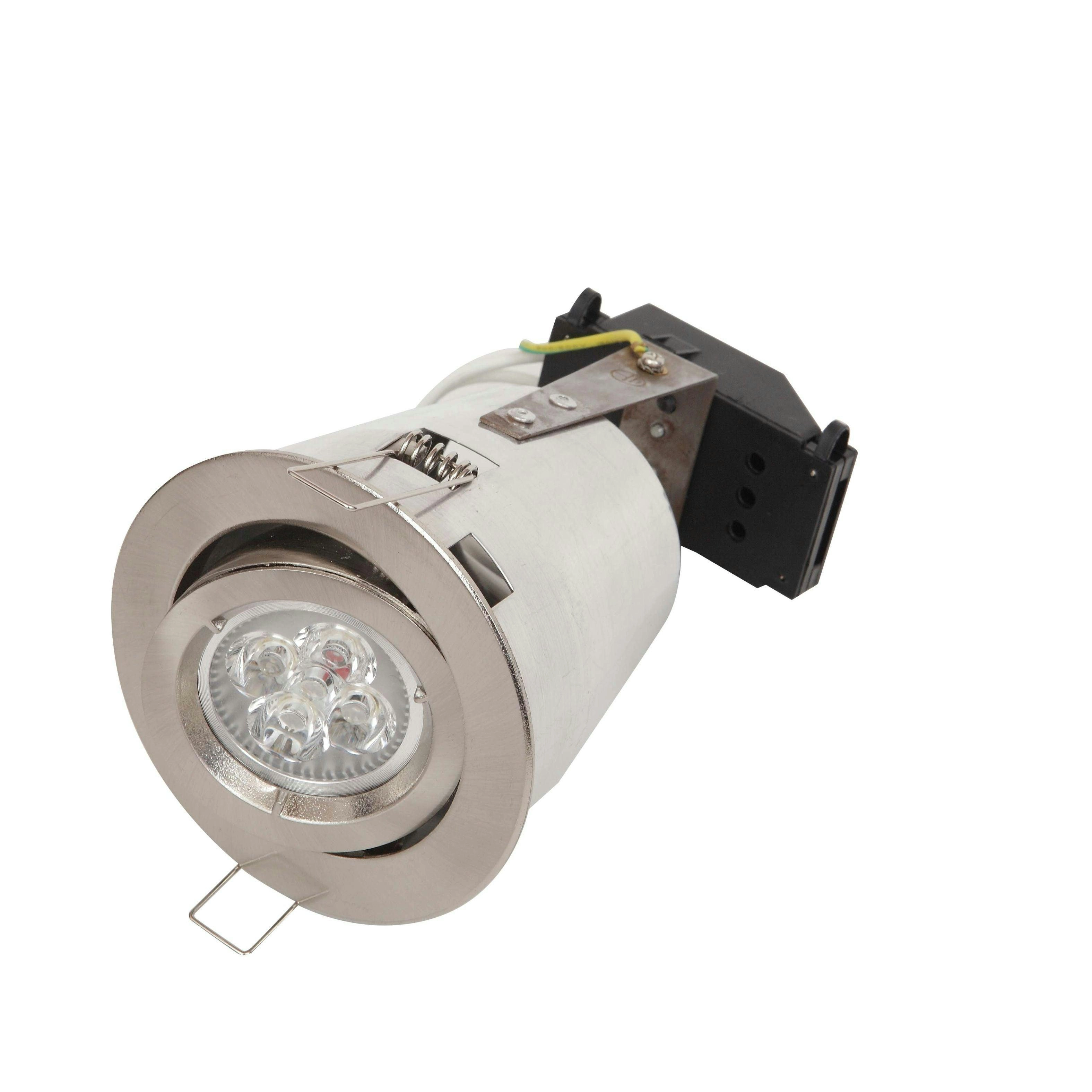 Gu10 10 Watt Led Safe Gimbal Downlight   Brushed Chrome