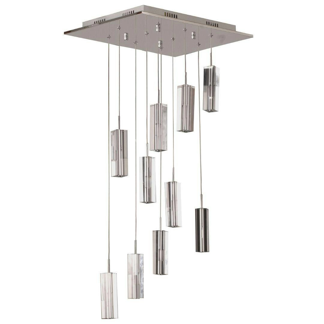 CUBO 10 Light Clear Square Crystal Pendant Lights