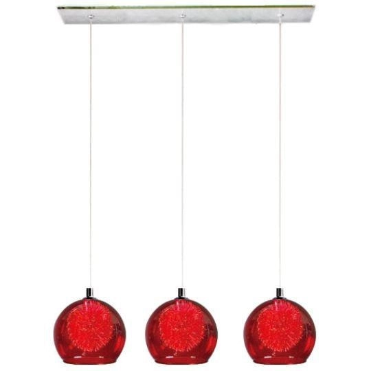 METEOR - 3 Light - Bar Pendant - Red