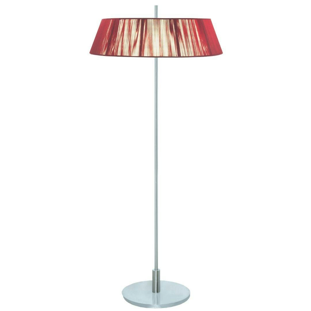 Paolo 2 Light Silk String Shade Floor Lamp Red Shade