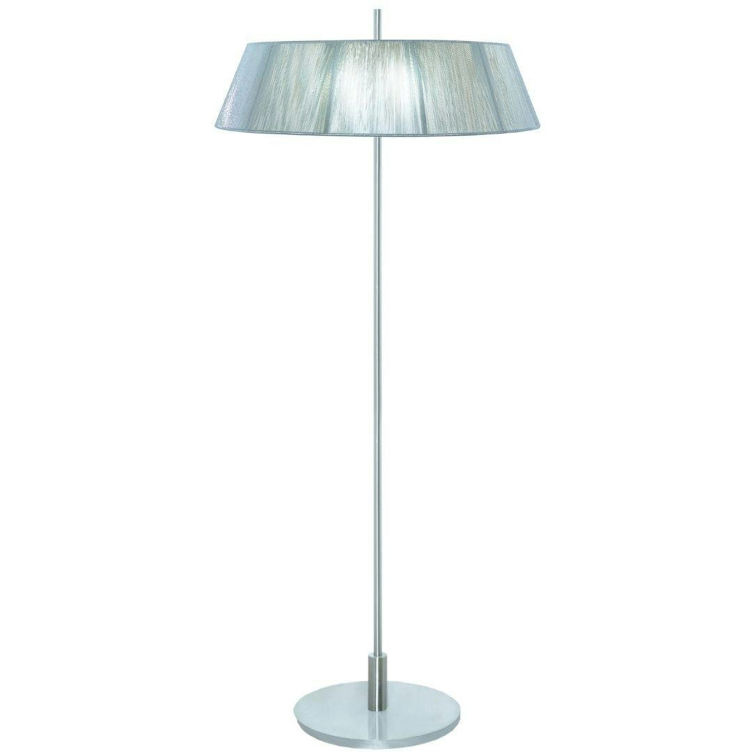 Paolo 2 Light Silk String Shade Floor Lamp Silver Shade