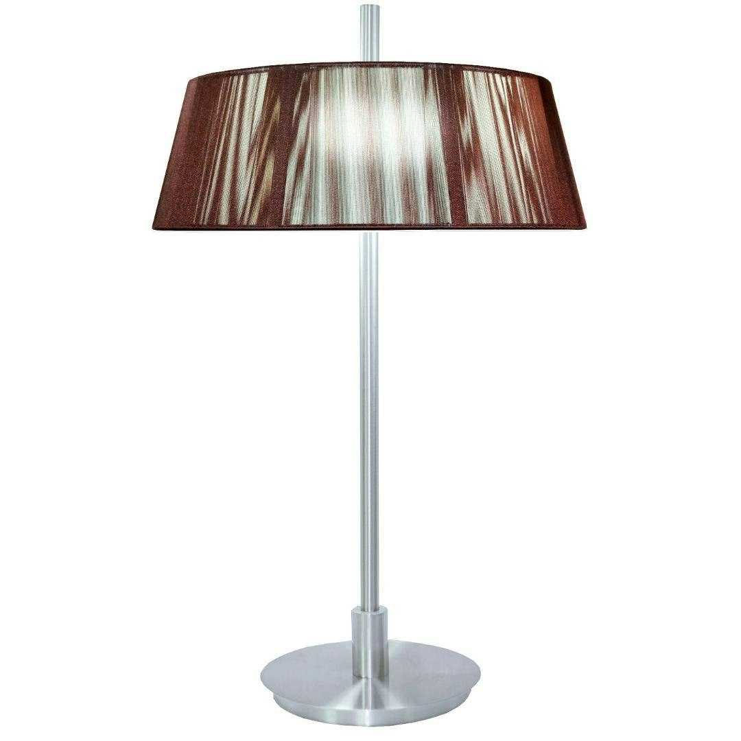 Paolo 2 Light Silk String Shade Table Lamp Chocolate Shade