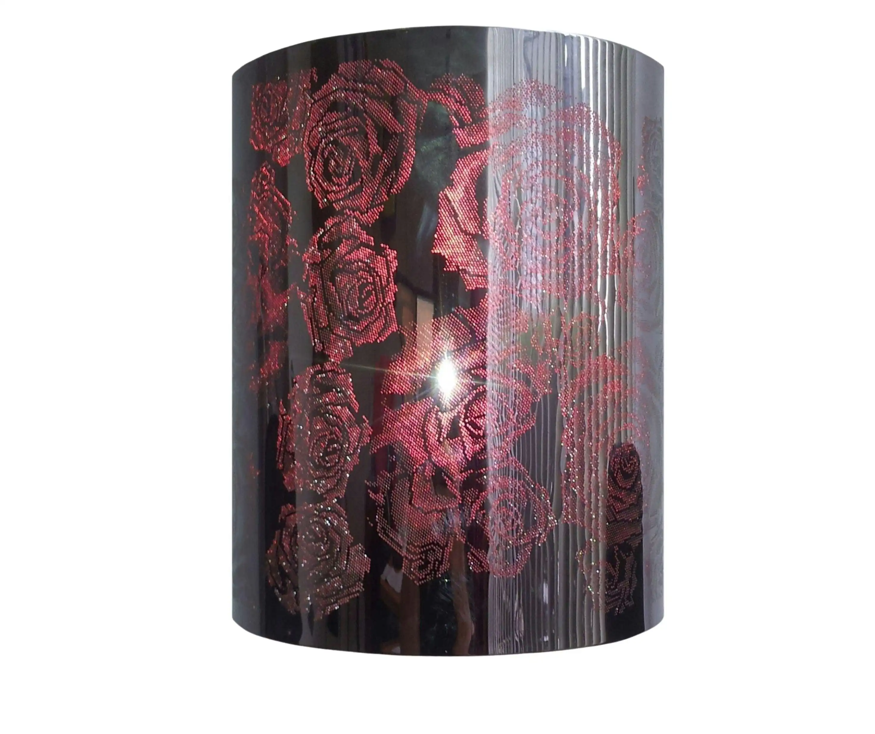 Rose Patterned Laser Cut Chrome Lamp Shade - CLEARANCE OVER 50% OFF
