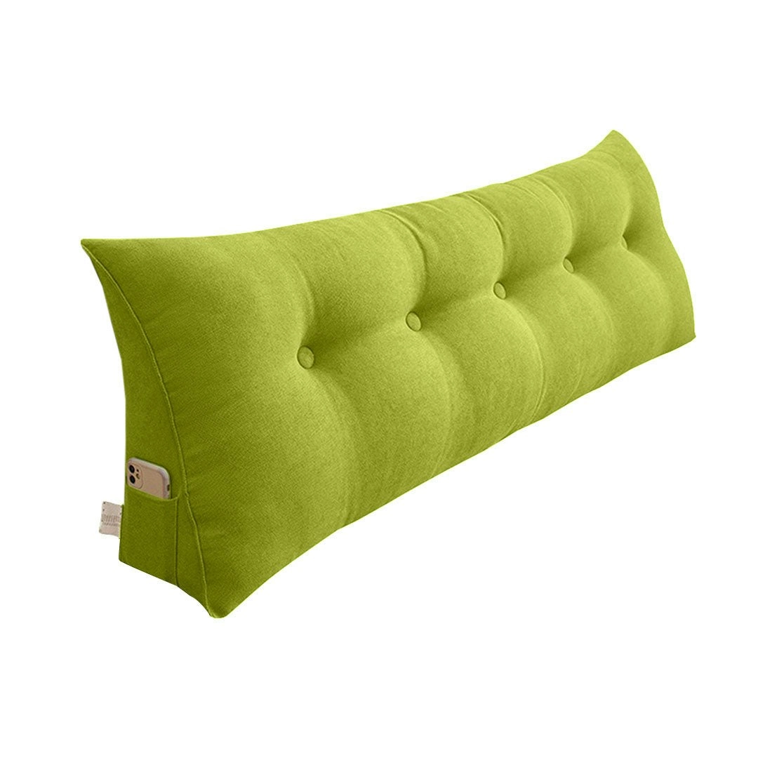 Soga 100cm Green Triangular Wedge Bed Pillow Headboard Backrest Bedside Tatami Cushion Home Decor