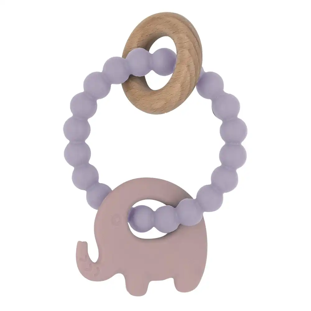 Playground Silicone Elephant Teether - Lilac