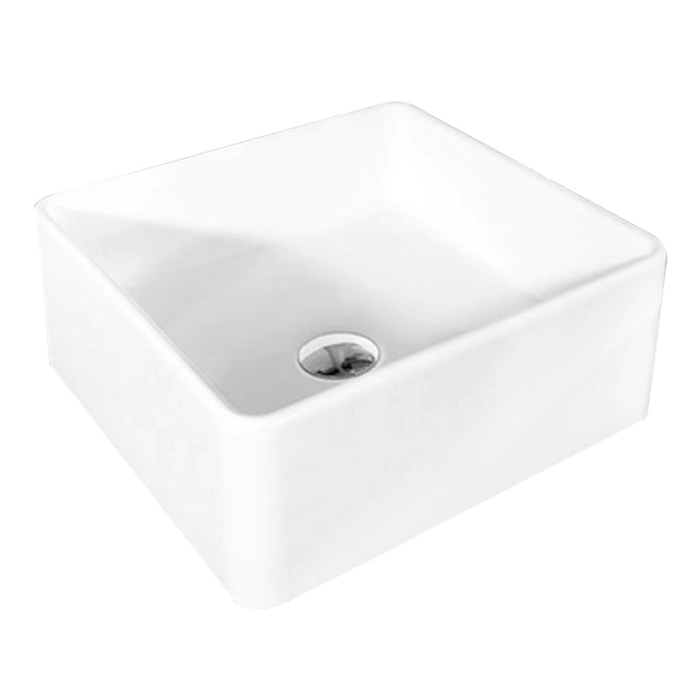 Studio Bagno Piazza Bench Ceramic Countertop Bathroom Basin 39cm SB391 White