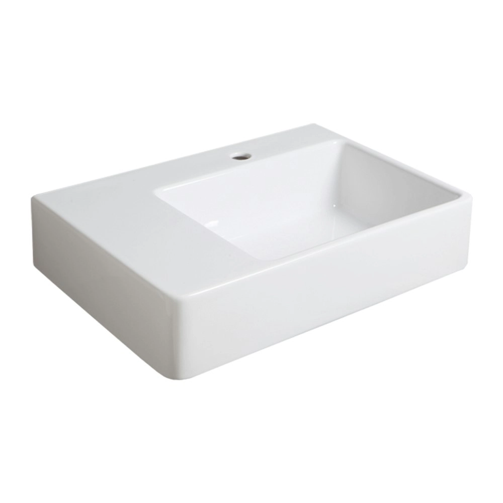 Simas QU65D Quasar Vasca 65 Ceramic Wall-Hung Wash-Basin Right Side TH White