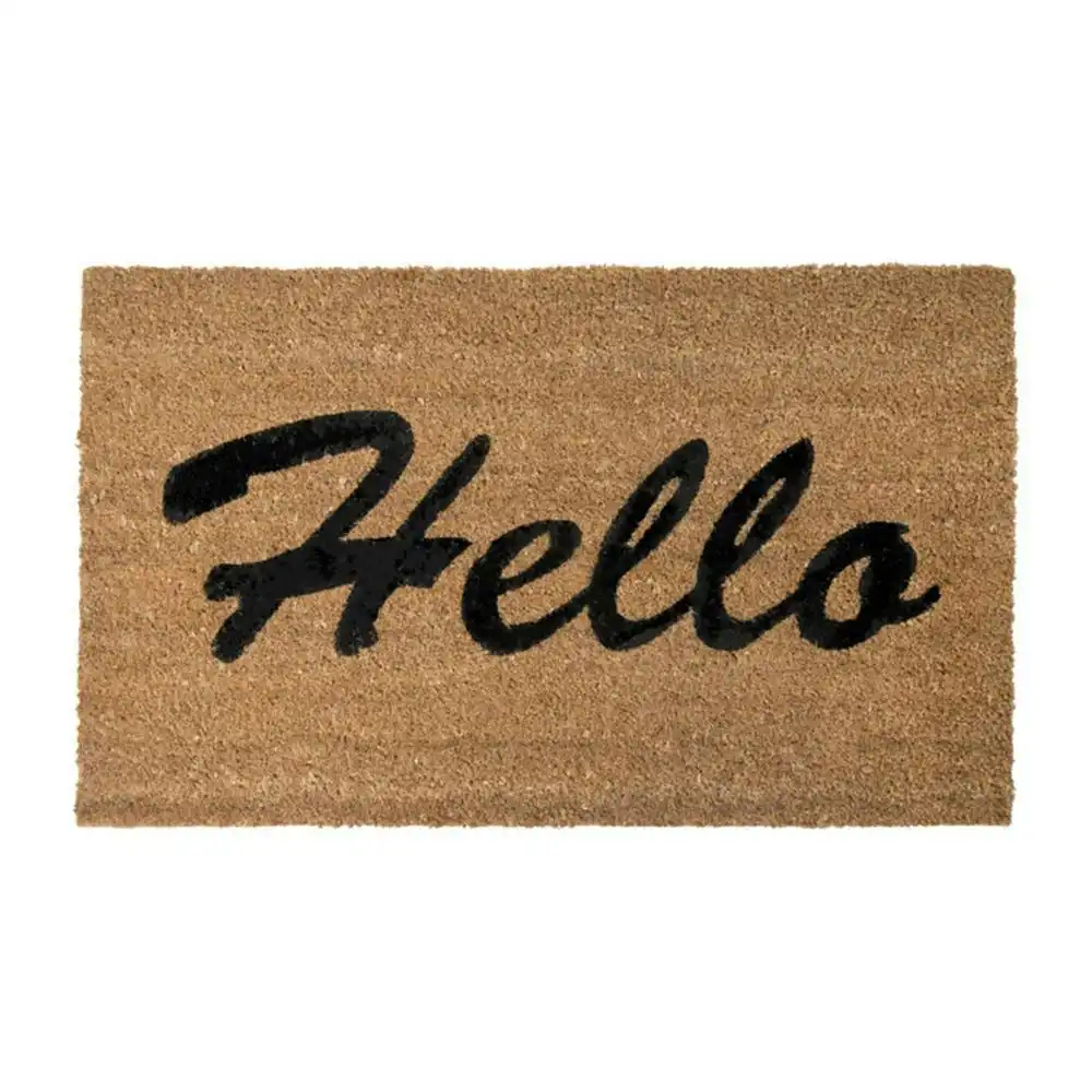 J.Elliot PVC 75cm Backed Coir Printed Hello Door Mat Outdoor/Floor Non Slip