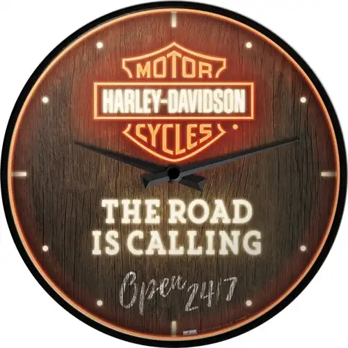 Nostalgic Art 30cm Harley-Davidson The Road Is Calling Quartz Round Wall Clock