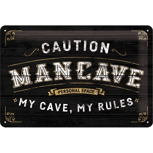 Nostalgic Art Man Cave 20x30cm Medium Metal Sign Home/Office Wall Hanging Decor