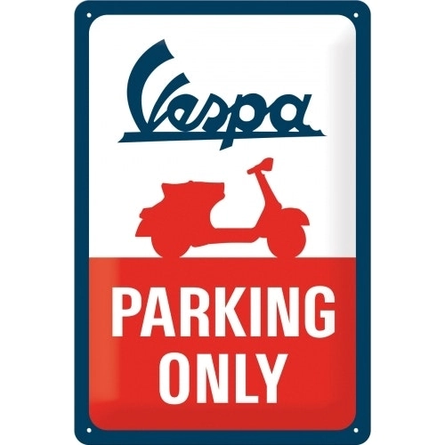 Nostalgic Art 20x30cm Metal Wall Hanging Sign Vespa Parking Only Home/Cafe Decor