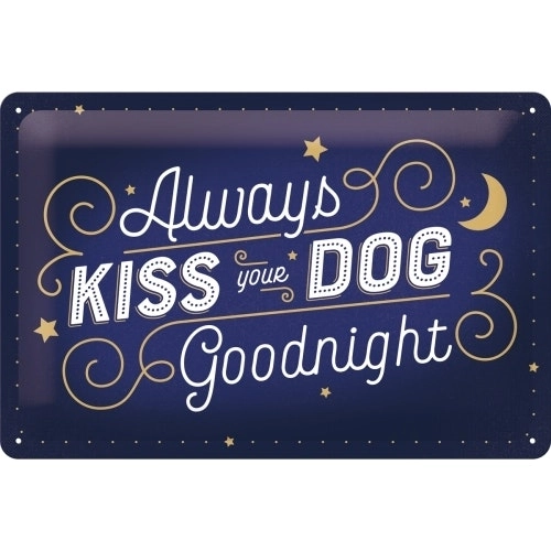 Nostalgic Art 20x30cm Medium Metal Wall Hanging Sign Kiss Your Dog Home Decor