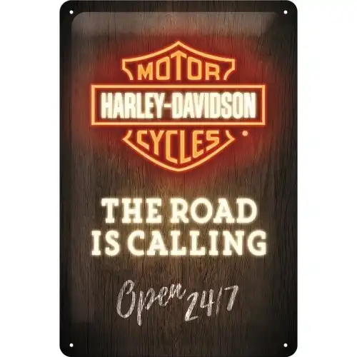 Nostalgic Art 20x30cm Metal Wall Sign Harley-Davidson Road is Calling Home Decor