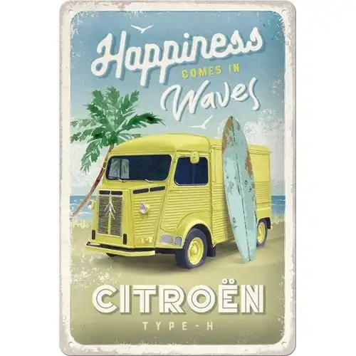 Nostalgic Art Citroën H Van Hit The Waves 20x30cm Medium Metal Sign Wall Decor