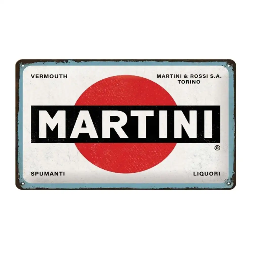 Nostalgic-Art 20x30cm Metal Sign Martini Logo Medium Home/Office Decor White