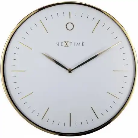 NeXtime Glamour 40cm Analogue Hanging Wall Clock Round Home Decor Gold/White