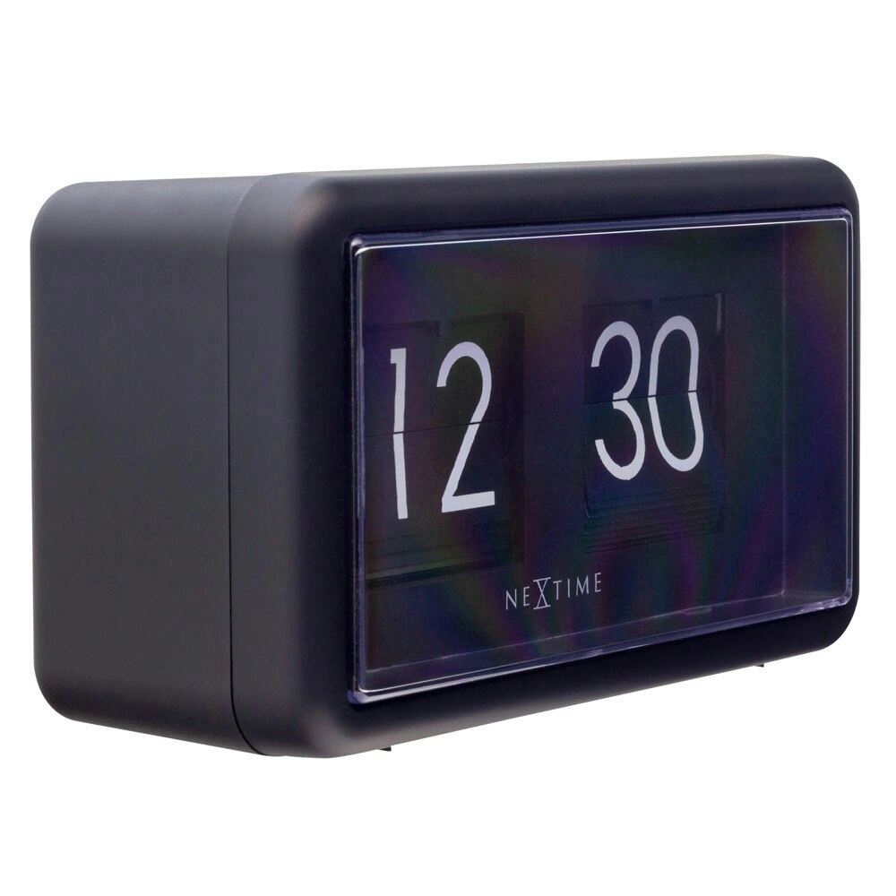 NeXtime Silent Sweep Desk/Table 18cm Flip Clock Home/Room Decor Small Black