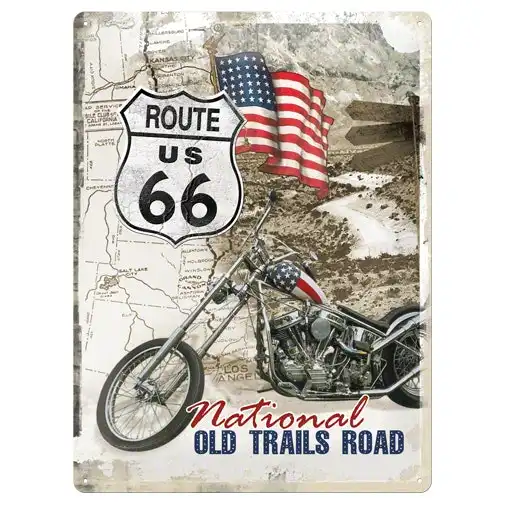 Nostalgic Art Route 66 Easy Rider 30x40cm Large Metal Tin Sign Home Wall Decor