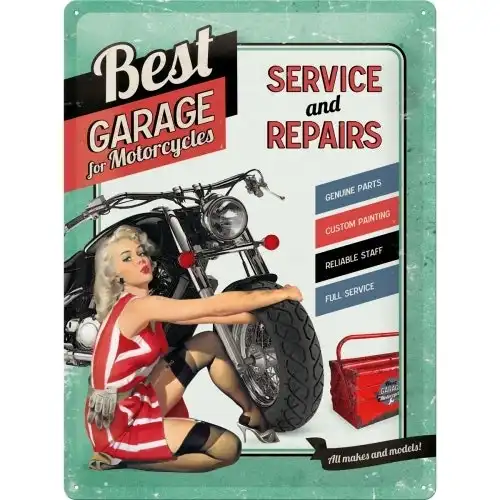 Nostalgic Art Best Garage Service & Repairs 30x40cm Large Tin Sign Wall Decor