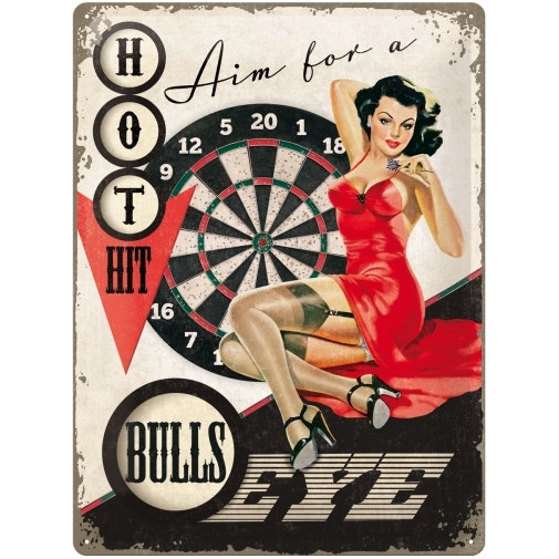 Nostalgic Art Bulls Eye 30x40cm Large Metal Tin Sign Bar/Pub Wall Hanging Decor