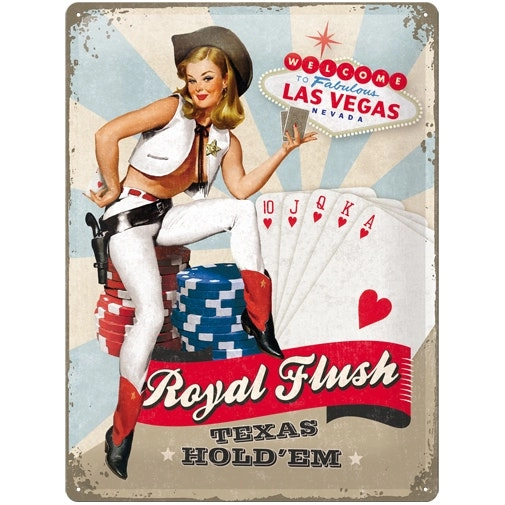 Nostalgic Art Royal Flush 30x40cm Large Metal Sign Home/Pub Wall Hanging Decor