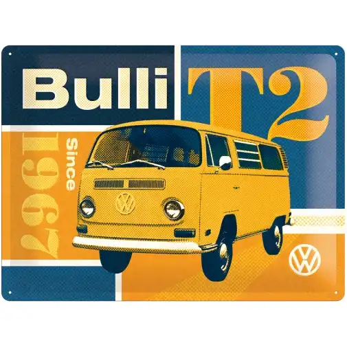 Nostalgic Art VW T2 Bulli 30x40cm Large Metal Tin Sign Garage Wall Hanging Decor