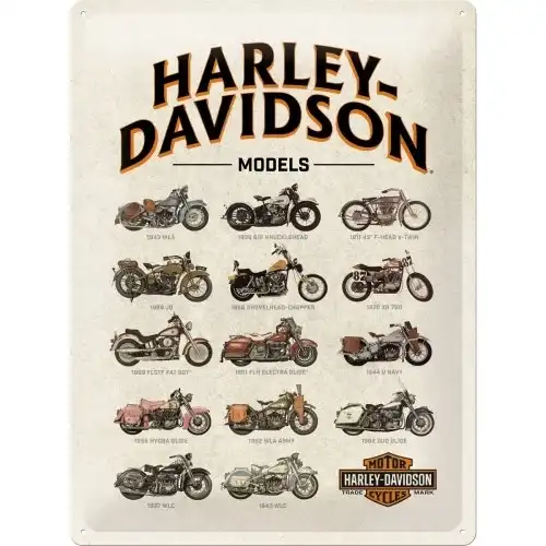 Nostalgic Art Harley-Davidson Model Chart 30x40cm Large Metal Sign Wall Decor