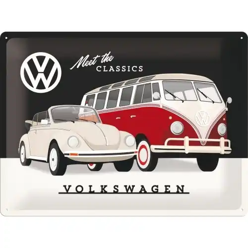 Nostalgic Art VW Meet The Classics 30x40cm Large Metal Tin Sign Home Wall Decor