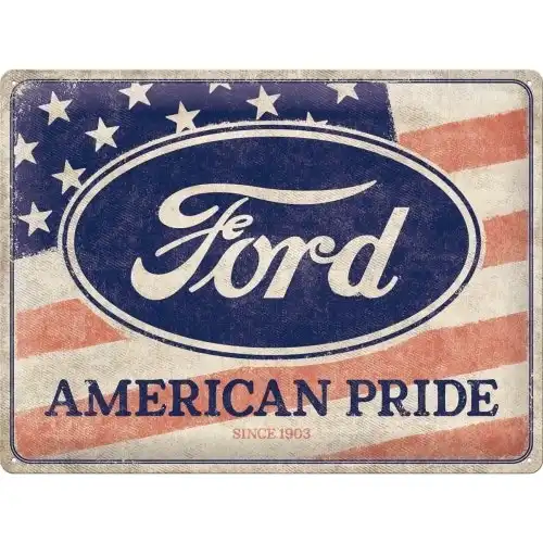 Nostalgic Art Ford American Pride US Flag Special Edition 30x40cm Large Tin Sign