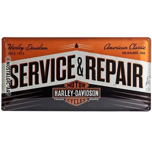 Nostalgic Art Harley Service & Repair 25x50cm Metal Long Sign Home Wall Decor