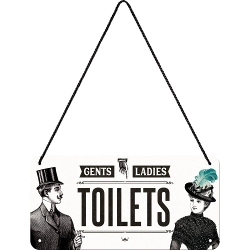 Nostalgic Art Metal 10x20cm Wall Hanging Sign Toilet Home/Office/Cafe Decor