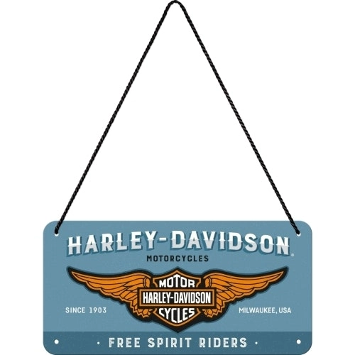 Nostalgic Art Metal 10x20cm Wall Hanging Sign Harley-Davidson Logo Blue Decor